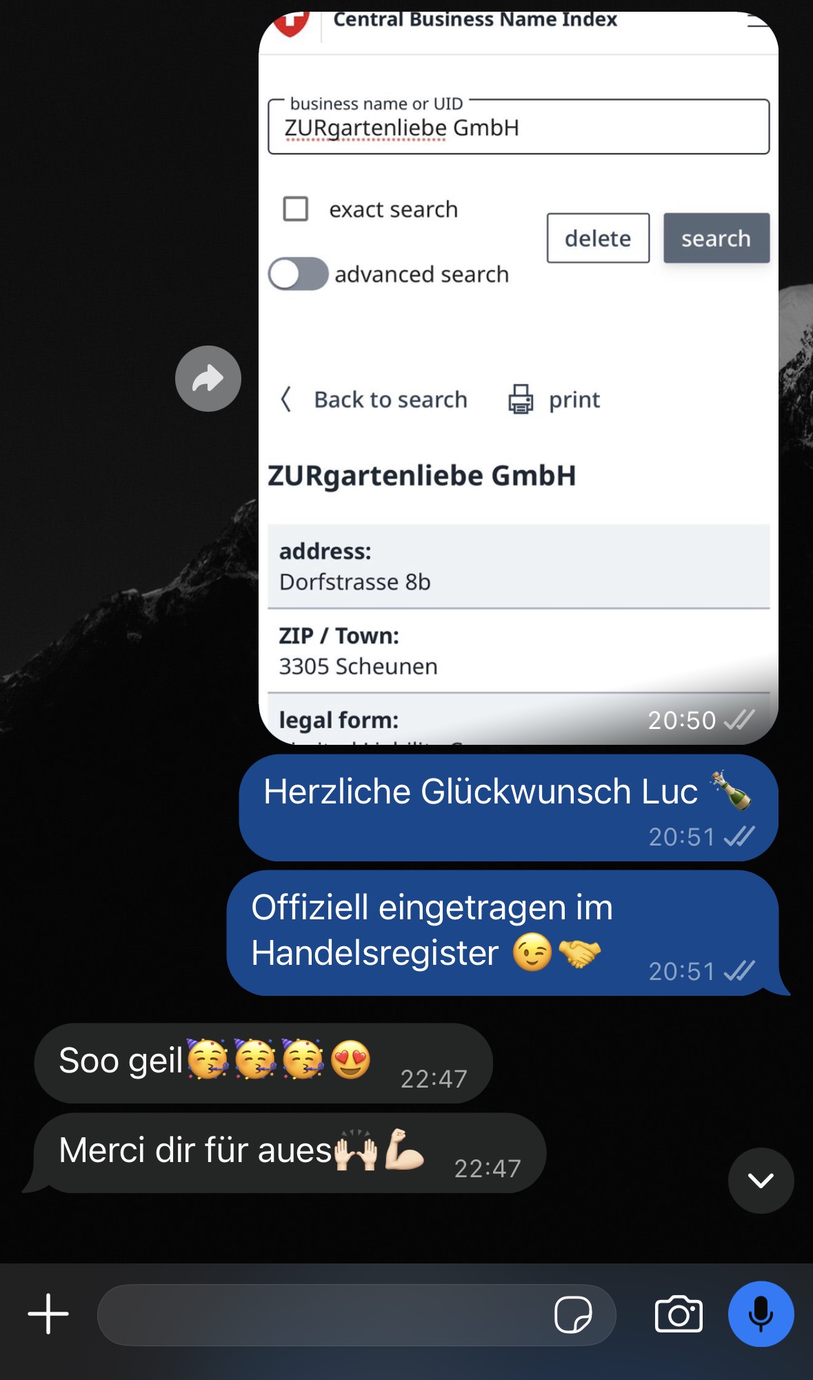 WhatsApp-Rückmeldung: Offiziell im Handelsregister