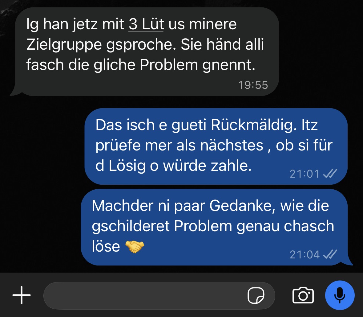 WhatsApp-Rückmeldung: Echte Gespräche mit der Zielgruppe